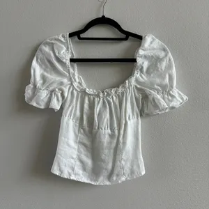 Reformation linen Salina top  Size 4 thumbnail 2
