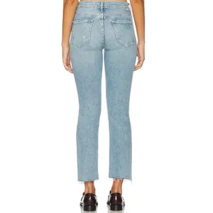 MOTHER‎ The Insider Crop Step Fray Jeans Light Wash Distressed Size 24 thumbnail 5