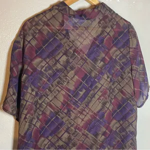 Worthington‎ Plaid Shirt in Purple and Brown Lightweight 18W thumbnail 5