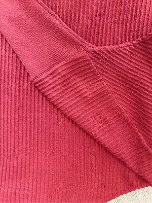 French Connection Burgundy Ribbed Batwing Mock Neck Sweater Large Oversized thumbnail 9