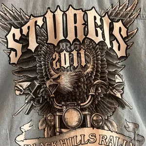 Sturgis Black Hills Rally 2011 graphic denim cut-off shirt/vest Large thumbnail 6
