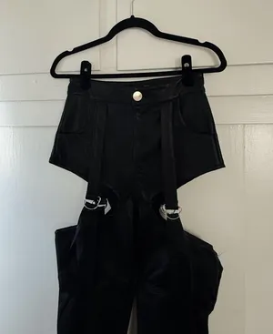 Nasty Gal Faux Leather High-Waist Suspenders thumbnail 2