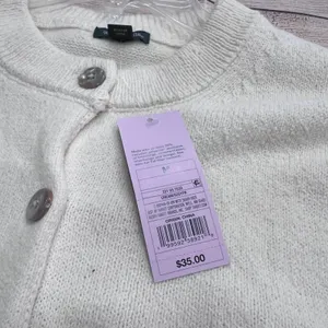 Wild Fable NWT Cream Button Front Cardigan Sweater Braided Shoulder Detail M thumbnail 5