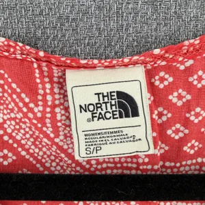 The North Face Womens Red Print Organic Cotton Henley Tank Top Small thumbnail 5