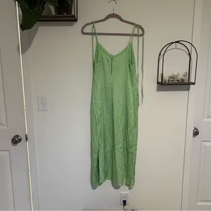 NWT & Other Stories Light Green Sleeveless Spaghetti Strap Midi Dress‎ Size 12 thumbnail 2