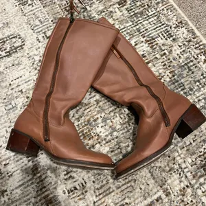 Lucky Brand Tall Brown Leather Zip-Back Over-the-Knee Boots thumbnail 11