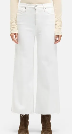 Banana Republic White Wide-Leg High-Rise Jeans thumbnail 1
