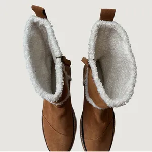 TOMS Mesa Tan Suede Faux Shearling Lined Mid-Calf Platform Boots Women 6 thumbnail 9