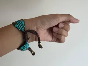 Teal Beaded Bracelet Blue thumbnail 5