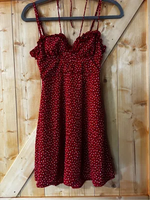 Princess Polly‎ Stacey Mini Dress Red Heart Print Ruffle Smocked Size 2 thumbnail 2