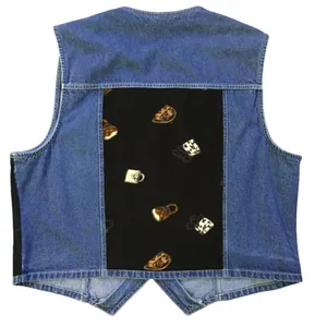Stonebridge Denim Vest Womens XL Purse Print Western Button Front Used thumbnail 13