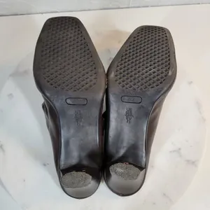 Aerosoles Two Beauty Womens 9.5 Brown Leather Mary Jane Square Toe Open Back thumbnail 4