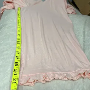Laura Ashley Soft pink Textured two piece Pajama Set L butterfly heart embossed thumbnail 11