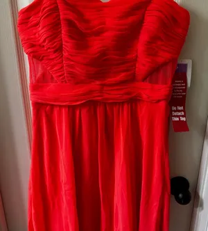 Adrianna Papell Bold Coral Dress thumbnail 1