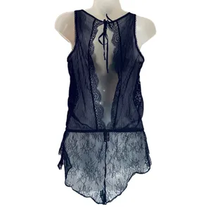 Victoria's Secret Romper Slip Lingerie Lace Black Small Whimsygoth thumbnail 2