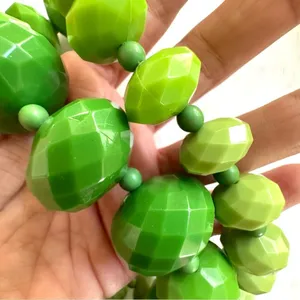 Garold Miller green beaded necklace and earrings set thumbnail 8