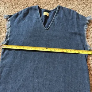 Simon Miller Alawa Frayed Mini Denim Dress‎ Size 1 Small Boho Designer thumbnail 5