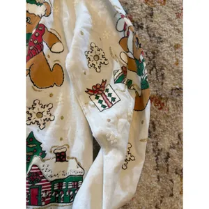 Vintage NutCracker Christmas Teddy Bear Village Sweatshirt White Large Made USA thumbnail 3