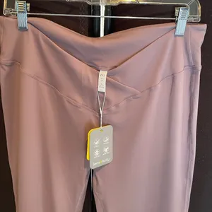 NWT Lemonsky Flare Yoga Pants w/ Crossover Waist, Brown and Purple, 2X thumbnail 8