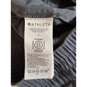 Athleta Cabo Linen Shorts Navy Blue 586829-02 Womens Size 8 Elastic‎ Side Buckle thumbnail 8