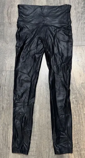 SPANX Faux‎ Leather High Waisted Leggings Black Size Large thumbnail 1