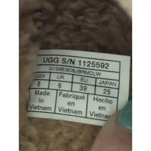 UGG Fluff Yeah Cow Print Shearling Slide Slippers Women's US 8 EU 39 Beige Tan thumbnail 7