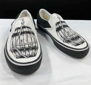 Vans Slip On Shoes Barrel Print SKU 7511 Size 7.5 thumbnail 1