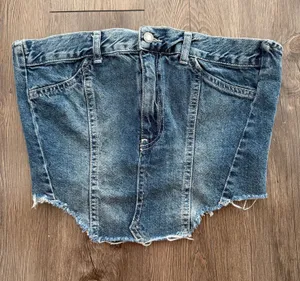 Pretty Little Thing Denim Corset Top thumbnail 1