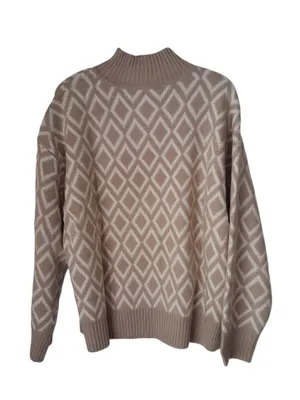 Vince Camuto Oxford Tan Diamond Turtleneck Sweater thumbnail 9