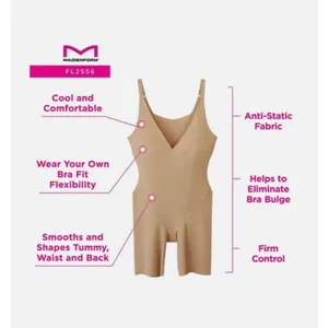 Brand New Maidenform Women's Size Medium Beige One Piece Bodysuit Shapewear thumbnail 14