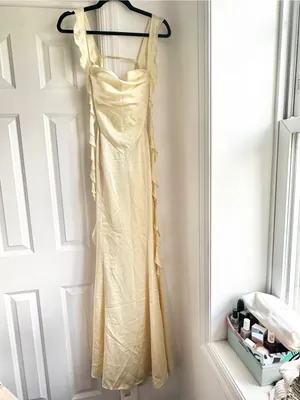 Nana Jacqueline Caroline Dress in Butter Yellow sz Small thumbnail 4