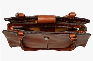 Patricia Nash Rienzo Top Handle Satchel Tan Leather Handbag Brown thumbnail 9