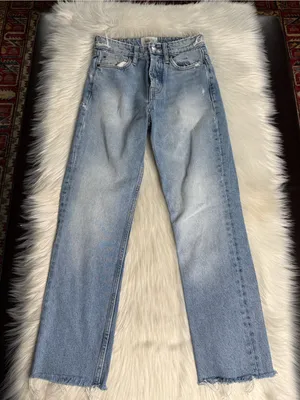 Zara TRF Faded Frayed High Waisted Jeans thumbnail 1