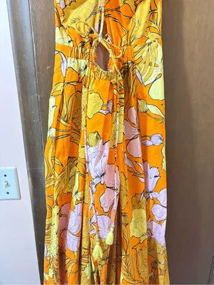 Plenty by Tracy Reese Orange, Pink, & Yellow Floral Maxi Dress thumbnail 9