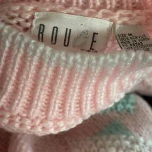 VTG 80’S Knit Sweater Sz M Pastel Pink Snowflake Mock Neck Chunky Cottagecore thumbnail 5