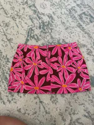 PRETTYLITTLETHING Pink Flower Print Mini Skirt US 12 NWT Y2K thumbnail 3