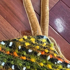 Vintage Velvet Boho Bag Beaded Embellished Crescent Moon Purse Indie Hippie Ermo thumbnail 6