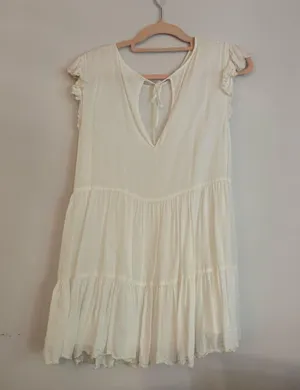 Aritzia Wilfred white flowy mini dress thumbnail 2