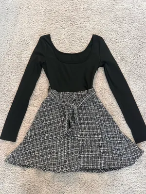SheIn Long sleeve black mini dress thumbnail 4