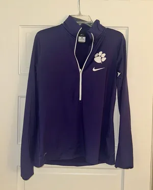 Clemson women’s purple half zip - Nike- Size Large thumbnail 1