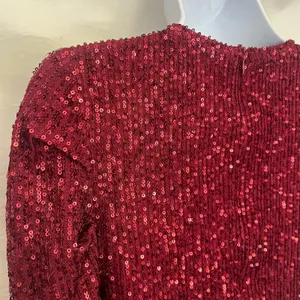 Y2K Luxe Dress Red Sequin Mini Dress Sz S Mesh Cutout Clubwear Glam Holiday NYE thumbnail 6