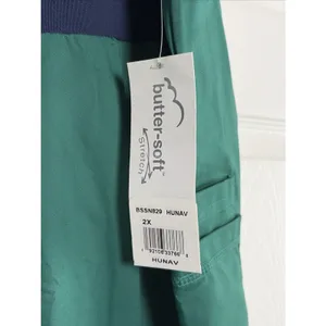 Butter-Soft Stretch Maternity Scrub Pants Womens Size 2X Green Navy Medical Work thumbnail 3