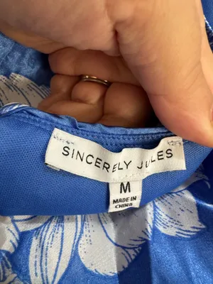 Sincerely Jules floral satin dress white and blue size M thumbnail 8