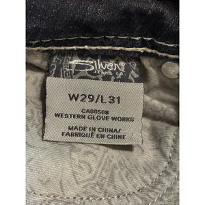 Silver Jeans NATSUKI Flap Bootcut Dark Wash‎ Low Rise EmbroideryGems Size 29x31 thumbnail 8
