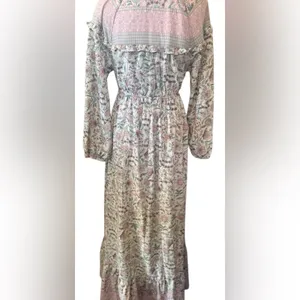 lovestitch Cream Floral Long Sleeve Maxi Dress size M thumbnail 3