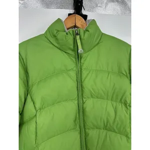 LL Bean Jacket Womens Medium Green Goose Down Puffer Quilted Coat Insulated‎ thumbnail 2