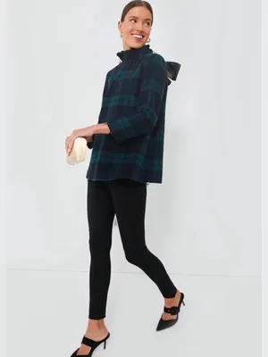 Tuckernuck Blackwatch Plaid Faye Tie Blouse Size Small thumbnail 2