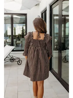 FREE PEOPLE Star Dip Tiered Smocked Button Front Cotton Dress Black Combo Small thumbnail 9