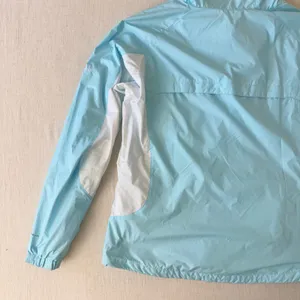 Columbia Omni-Shield Hooded Windbreaker Jacket Womens XL Blue White thumbnail 9