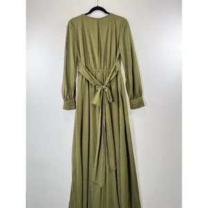 Baltic Born Womens Dress Green Lydia Maxi V Neck Surplice Waist Tie A Line Large thumbnail 9